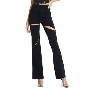 I.AM.GIA VALENCIA BLACK ZIPPER FLARE PANTS XS